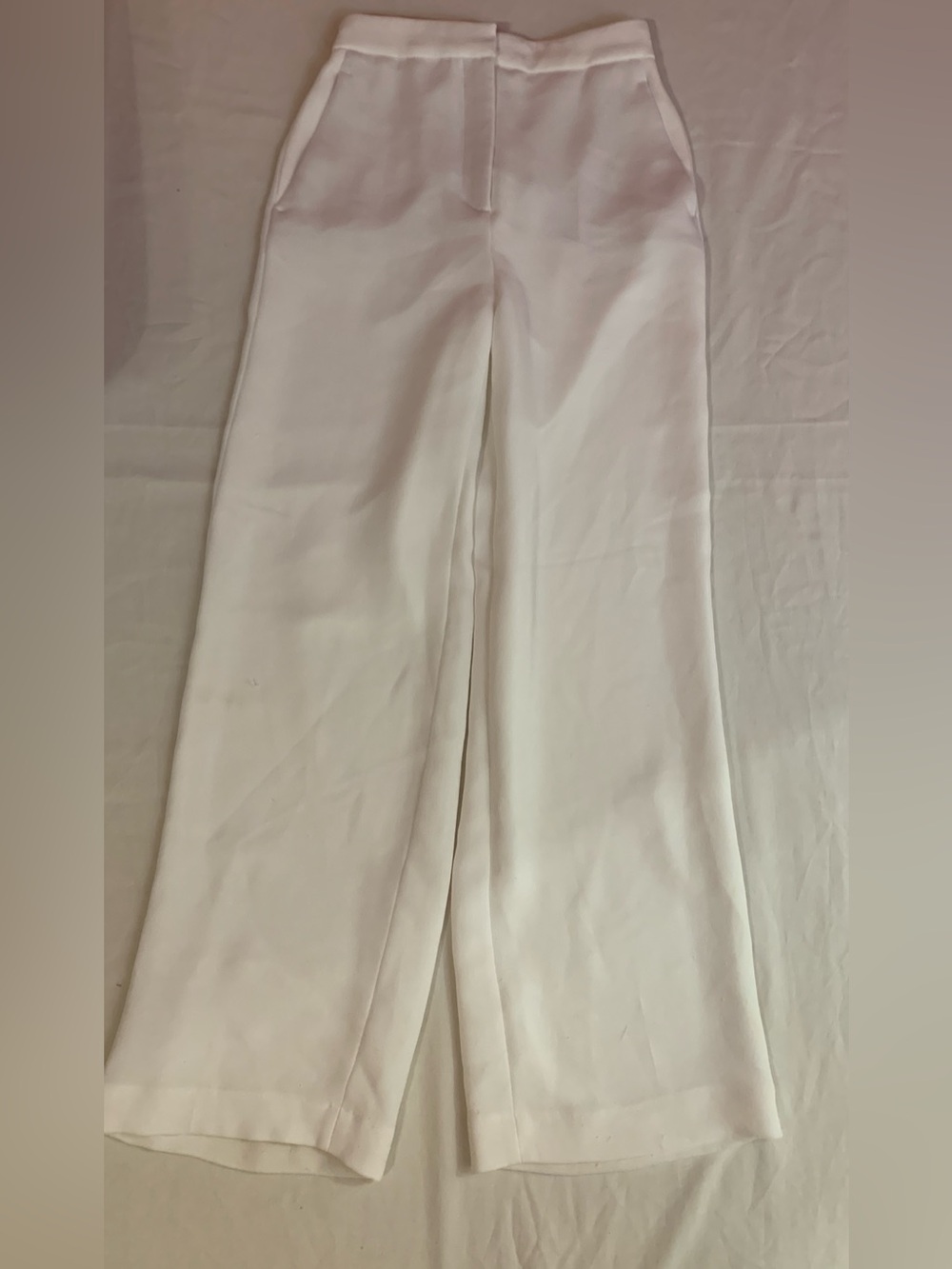 Zara White Elastic Waist Pants